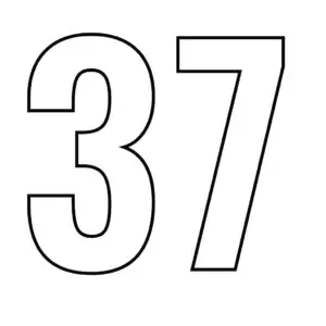 דף צביעה של המספר 37 להדפסה