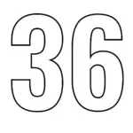 דף צביעה של המספר 36 להדפסה