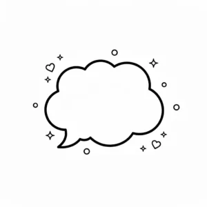 דף צביעה של אייקון בועת מחשבה להדפסה