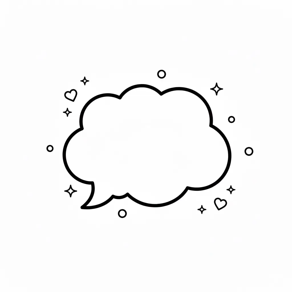 דף צביעה של אייקון בועת מחשבה להדפסה