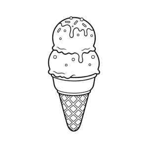 דף צביעה של אייקון גלידה להדפסה