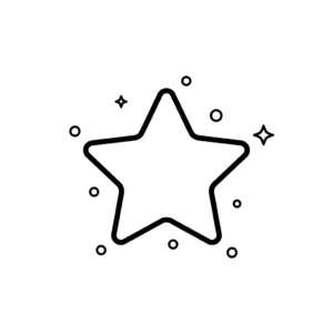 דף צביעה של אייקון כוכב להדפסה