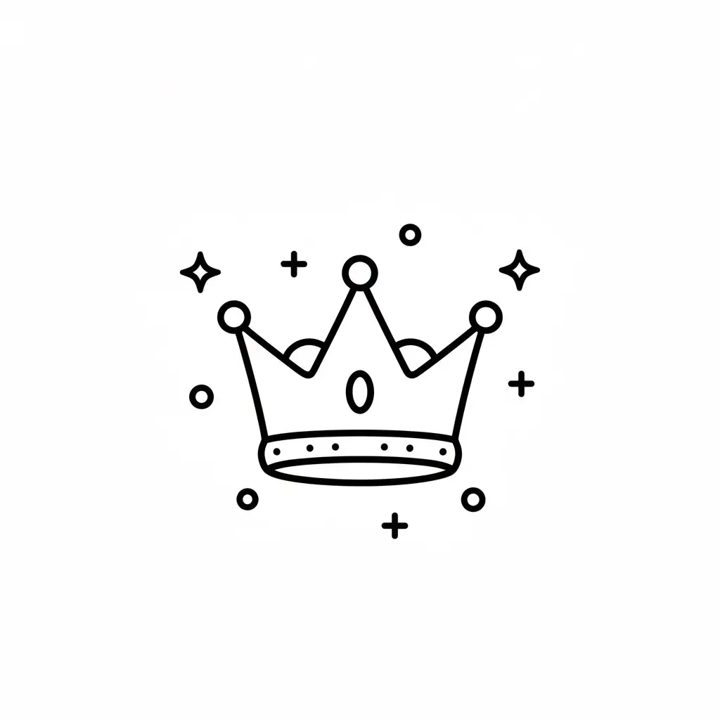 דף צביעה של אייקון כתר להדפסה