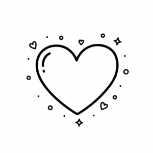 דף צביעה של אייקון לב להדפסה