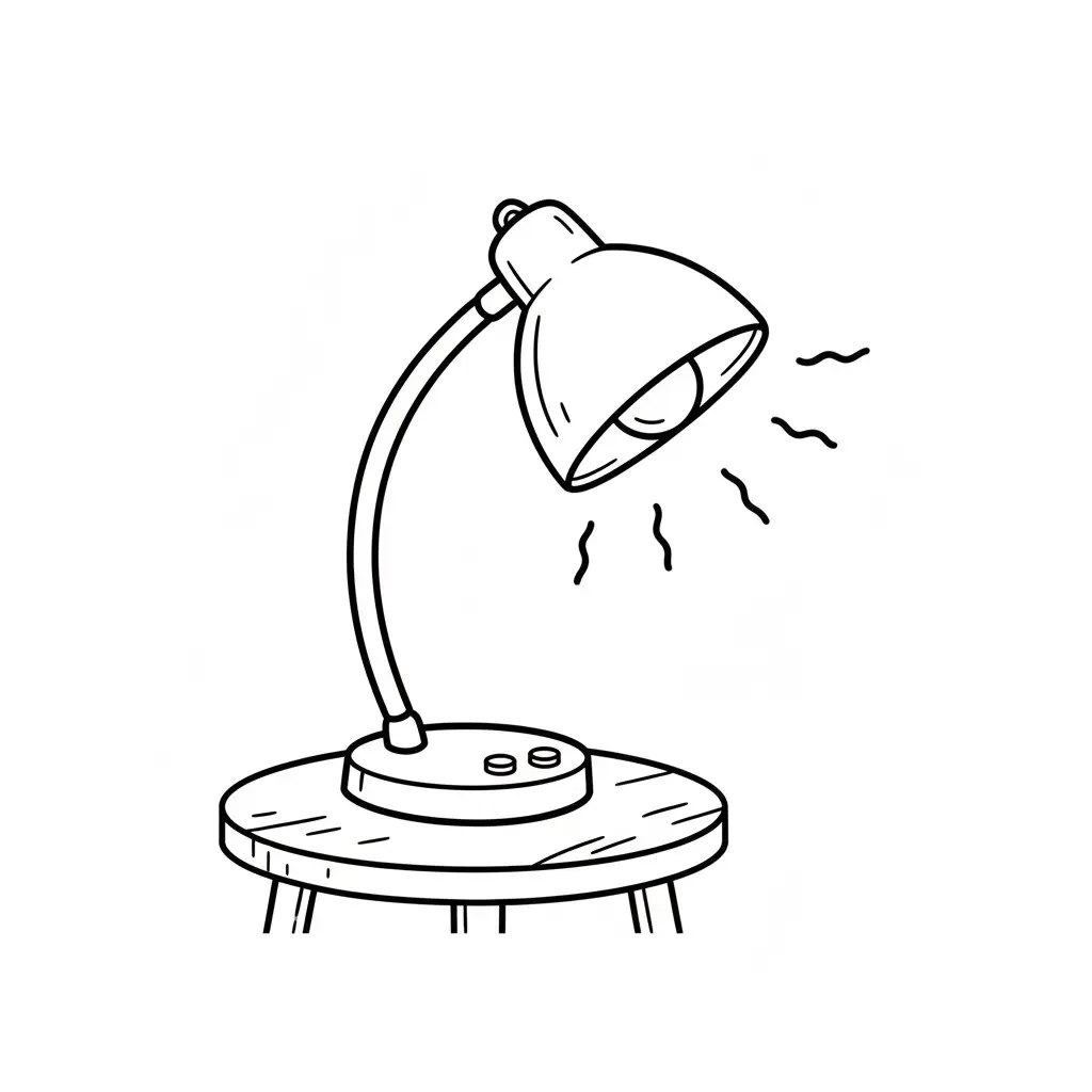 דף צביעה של אייקון מנורת קריאה להדפסה