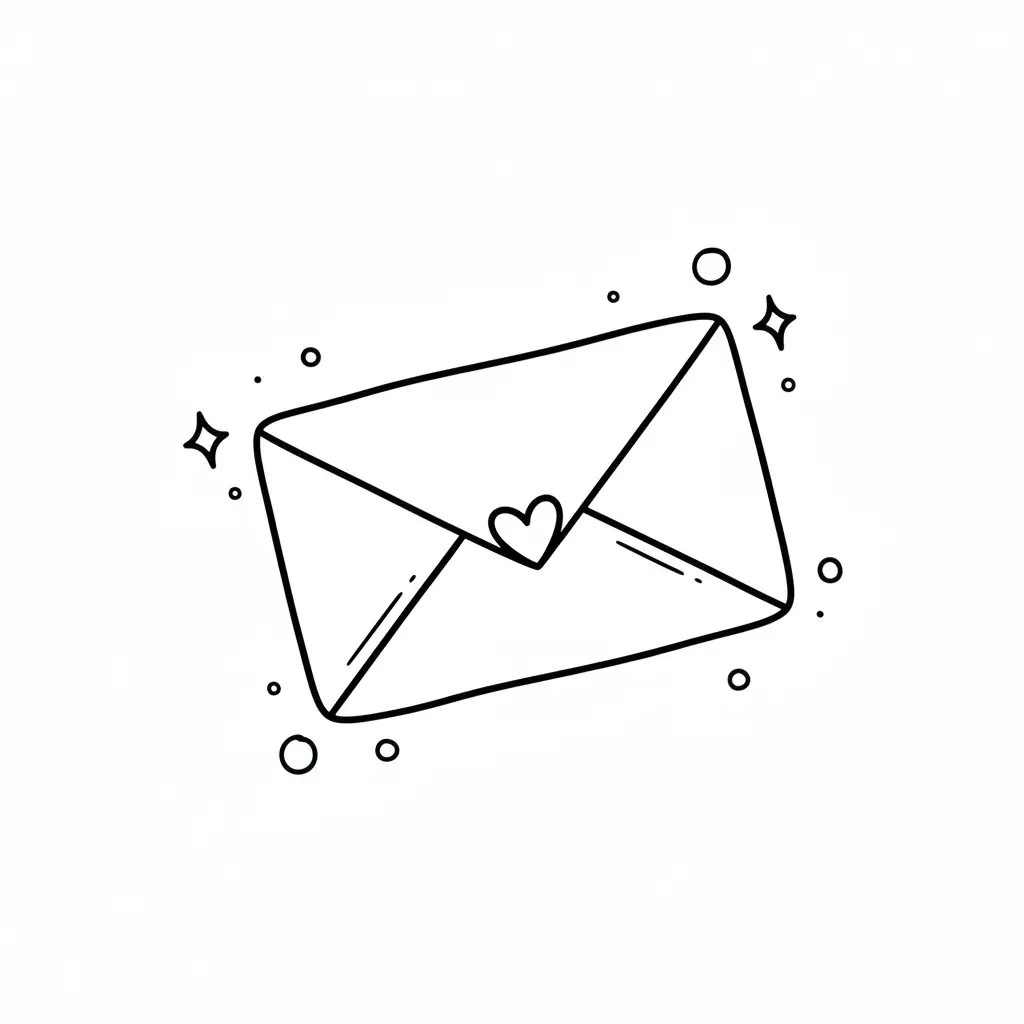 דף צביעה של אייקון מעטפה להדפסה