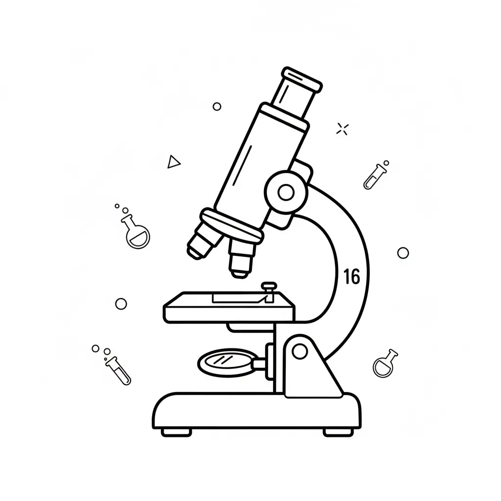 דף צביעה של אייקון מקרוסקופ להדפסה
