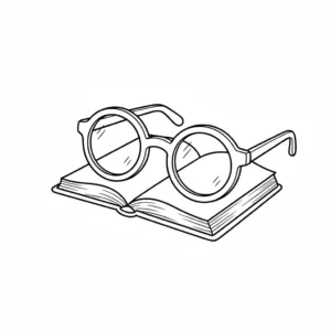 דף צביעה של אייקון משקפי קריאה להדפסה