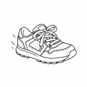 דף צביעה של אייקון נעל להדפסה