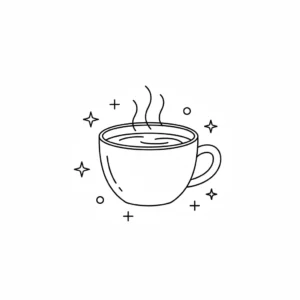 דף צביעה של אייקון ספל קפה להדפסה