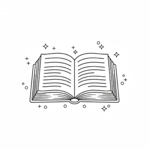 דף צביעה של אייקון ספר להדפסה