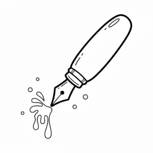 דף צביעה של אייקון עט נובע להדפסה