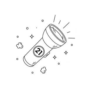 דף צביעה של אייקון פנס להדפסה