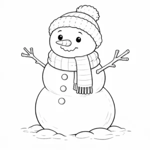 דף צביעה של איש שלג להדפסה
