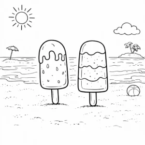 דף צביעה של ארטיקים בקיץ להדפסה