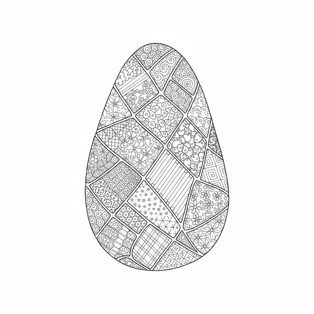 דף צביעה של ביצה זנטנגל להדפסה