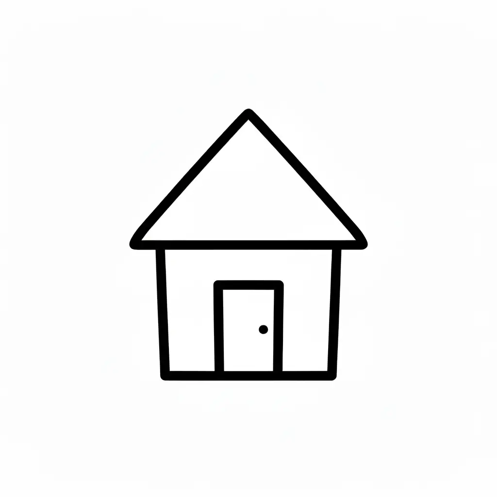 דף צביעה של בית לקטנטנים להדפסה