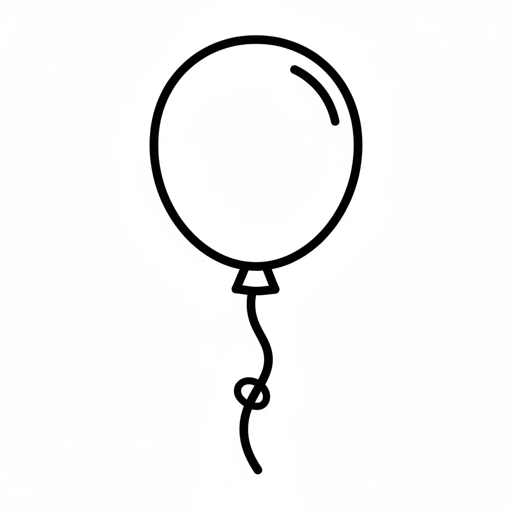 דף צביעה של בלון לקטנטנים להדפסה