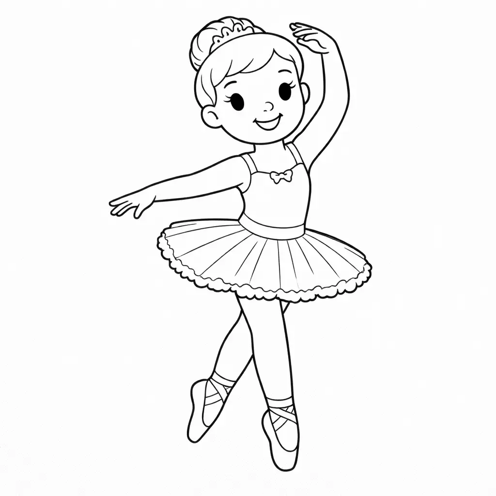 דף צביעה של בלרינה להדפסה