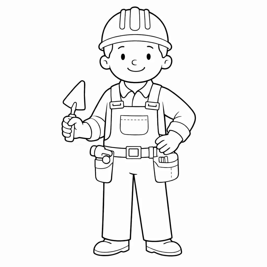 דף צביעה של בנאי להדפסה