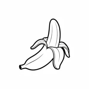 דף צביעה של בננה לקטנטנים להדפסה