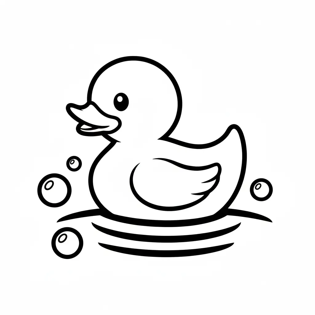 דף צביעה של ברווזון לקטנטנים להדפסה