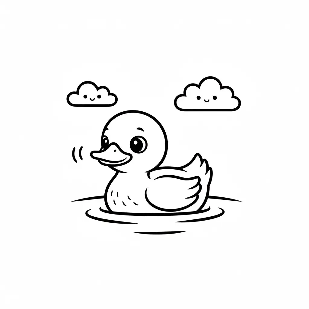 דף צביעה של ברווזון להדפסה