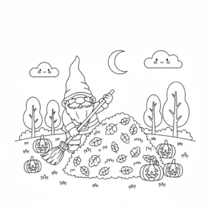 דף צביעה של גמד מנקה האלווין להדפסה