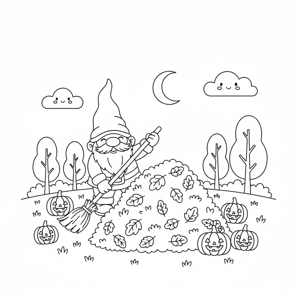 דף צביעה של גמד מנקה האלווין להדפסה