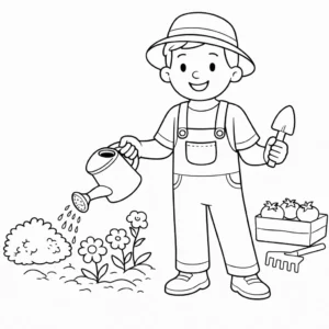 דף צביעה של גנן להדפסה