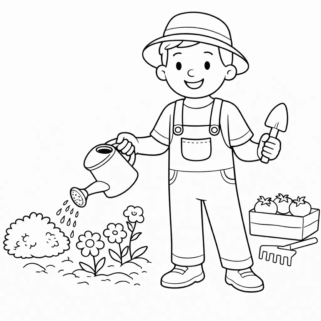 דף צביעה של גנן להדפסה