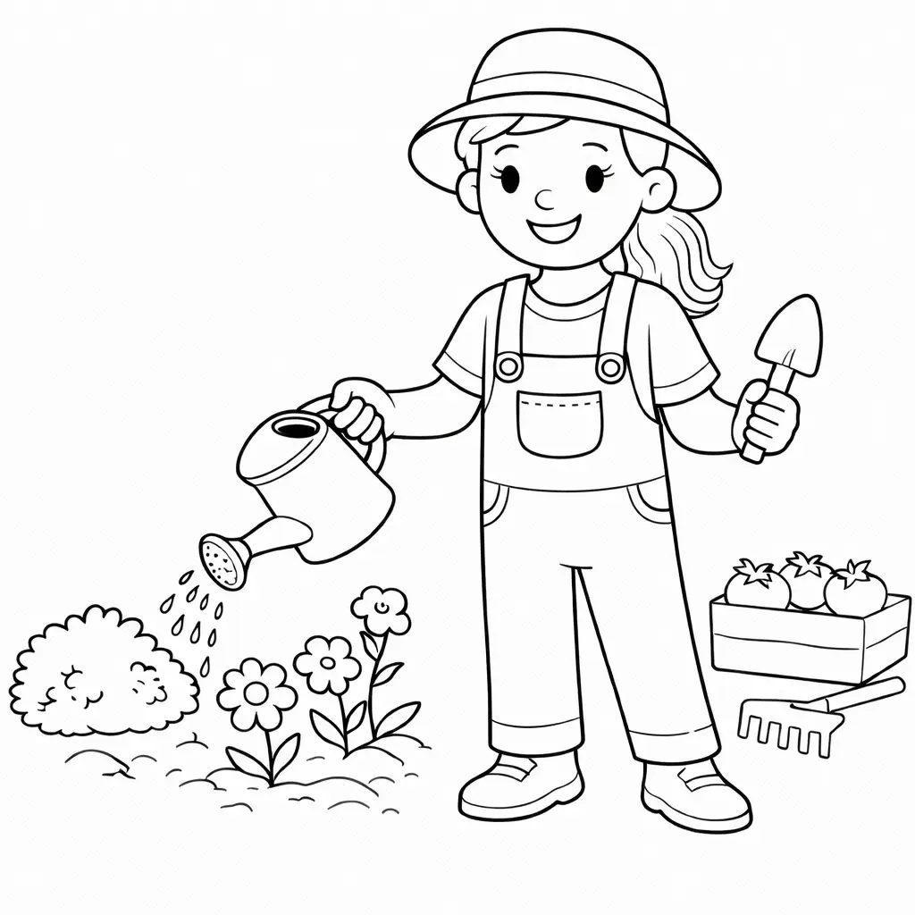 דף צביעה של גננת להדפסה