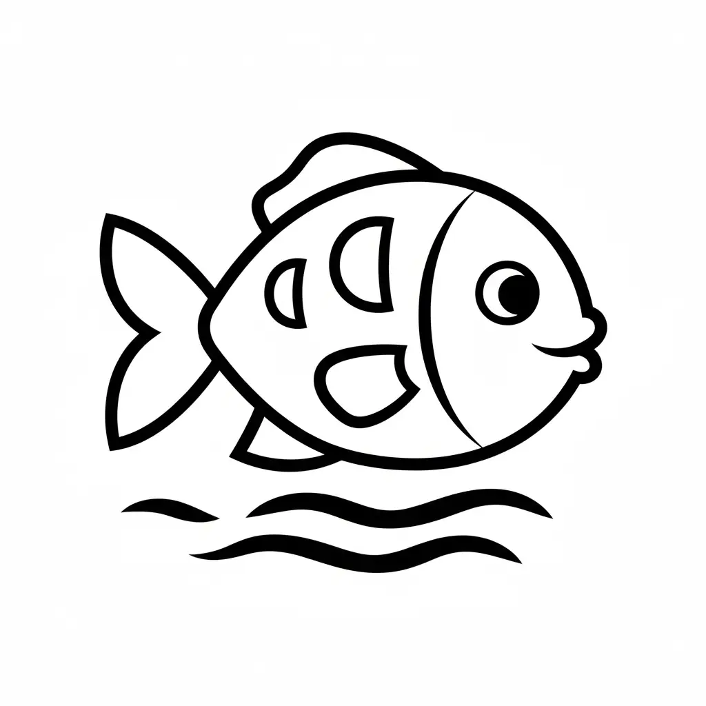 דף צביעה של דג בים לקטנטנים להדפסה