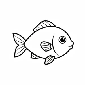 דף צביעה של דג לקטנטנים להדפסה