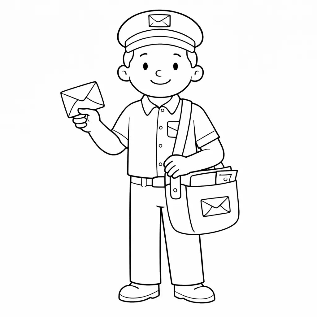 דף צביעה של דוור להדפסה