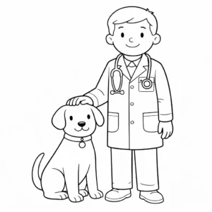 דף צביעה של וטרינר להדפסה