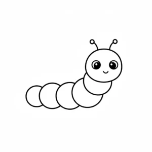 דף צביעה של זחל לקטנטנים להדפסה