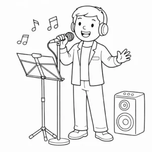 דף צביעה של זמר להדפסה