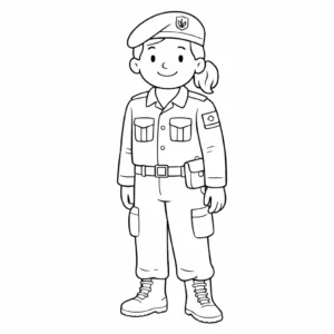 דף צביעה של חיילת להדפסה