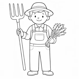 דף צביעה של חקלאי להדפסה