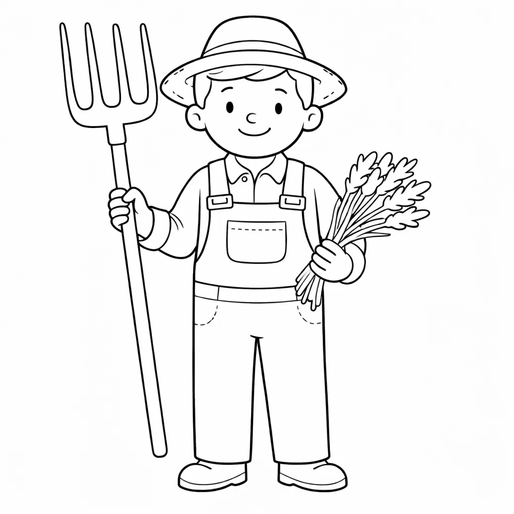 דף צביעה של חקלאי להדפסה