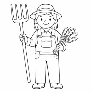 דף צביעה של חקלאית להדפסה