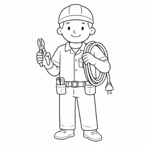 דף צביעה של חשמלאי להדפסה