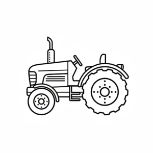 דף צביעה של טרקטור לקטנטנים להדפסה