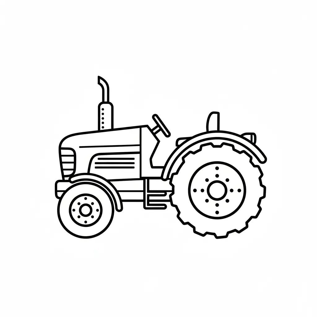 דף צביעה של טרקטור לקטנטנים להדפסה