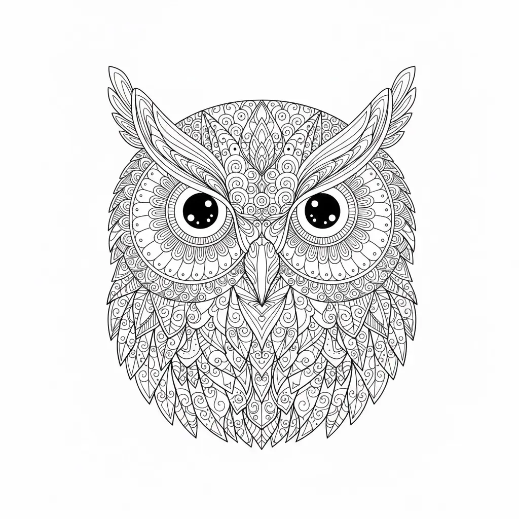 דף צביעה של ינשוף זנטנגל להדפסה