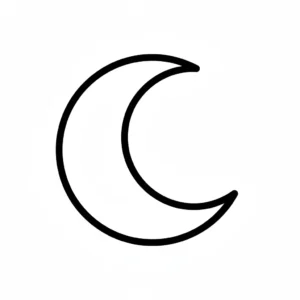 דף צביעה של ירח לקטנטנים להדפסה