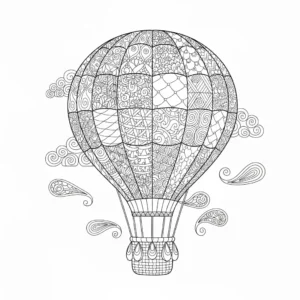 דף צביעה של כדור פורח זנטנגל להדפסה