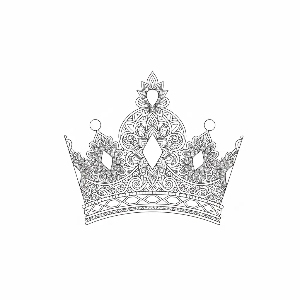 דף צביעה של כתר זנטנגל להדפסה