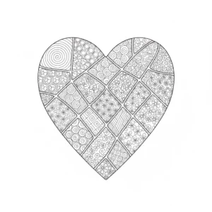 דף צביעה של לב זנטנגל להדפסה